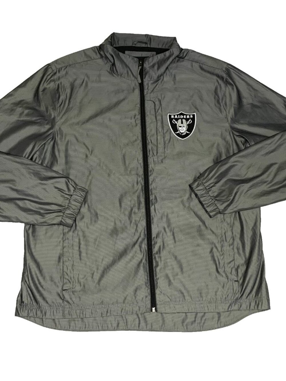 Oakland Raiders G-III Windbreaker Jacket Gray XL NFL Full Zip Mesh Lined